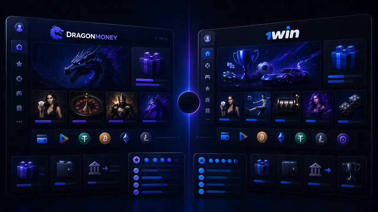 DragonMoney или 1WIN: что выбрать для слотов, live и первого депозита